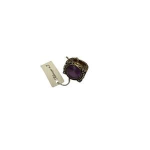 Alcozer and J vintage ring purple stone heart
